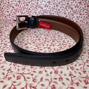 Cole Haan Black Pebbled Leather Belt